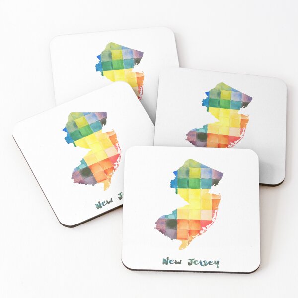 Item preview, New Jersey Watercolor Map Painting designed and sold by InkistPrints.