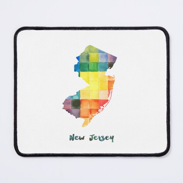 Item preview, New Jersey Watercolor Map Painting designed and sold by InkistPrints.