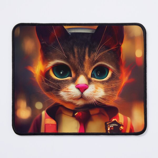 Item preview, Cute Cat Fireman designed and sold by Chris Mpasirogloy.