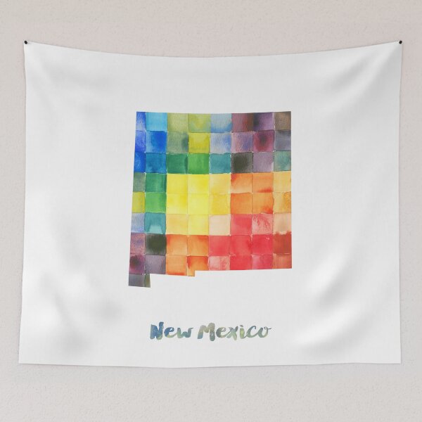 Item preview, New Mexico Watercolor Map Painting designed and sold by InkistPrints.