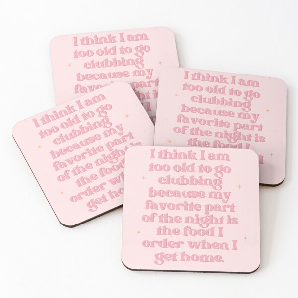 Item preview, Too Old to Go Clubbing Baby Pink Print designed and sold by Femme Pastel Collective.