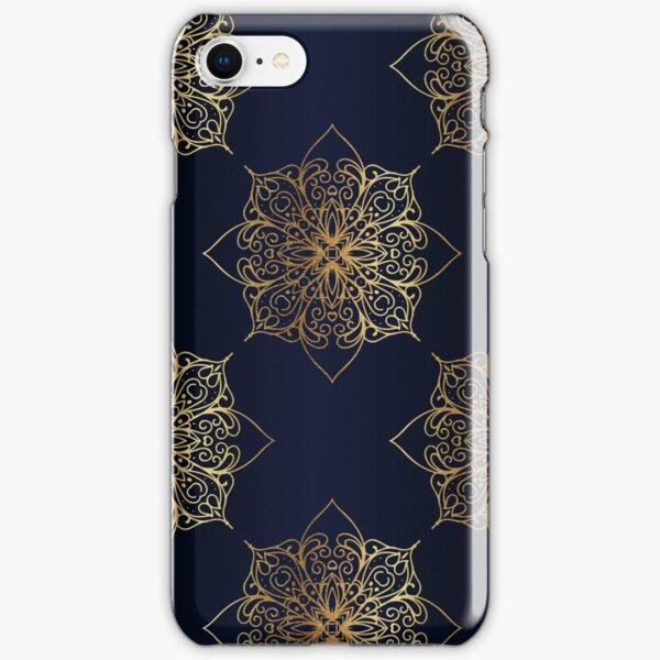 Navy & Gold Damask Pattern iPhone Snap Case