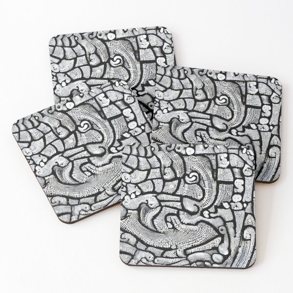 Item preview, Ocacecopab Ubaneg - Abstract psychedelic black and white painting designed and sold by thecocotouchart.