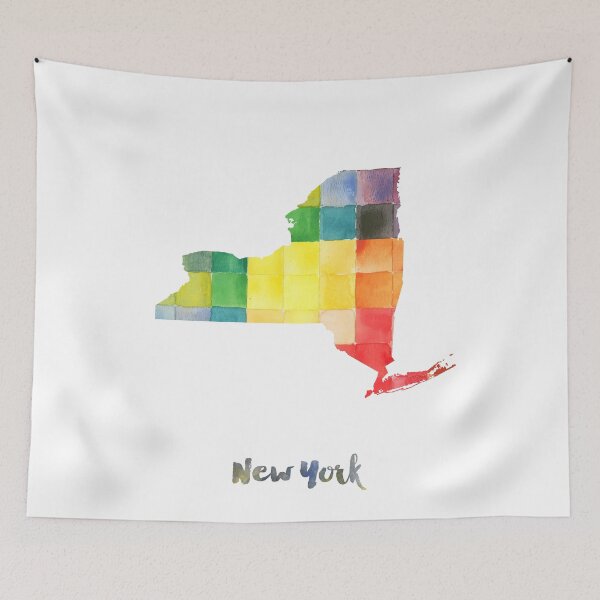 Item preview, New York Watercolor Map Painting designed and sold by InkistPrints.