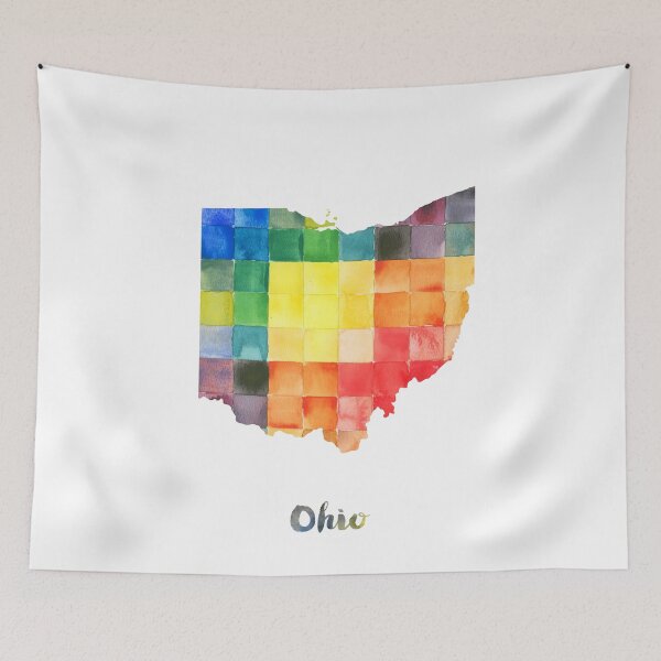 Item preview, Ohio Watercolor Map Painting designed and sold by InkistPrints.