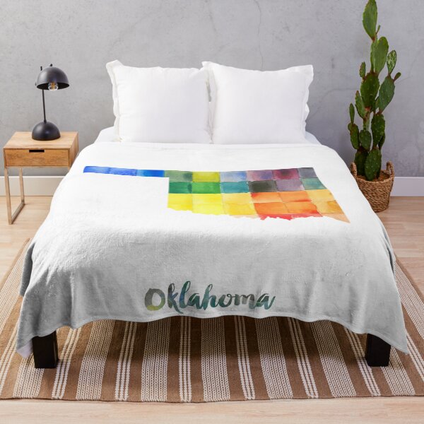 Item preview, Oklahoma Watercolor Map Painting designed and sold by InkistPrints.