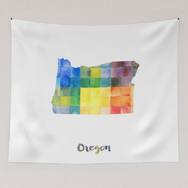 Item preview, Oregon Watercolor Map Painting designed and sold by InkistPrints.