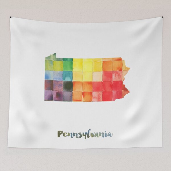Item preview, Pennsylvania Watercolor Map Painting designed and sold by InkistPrints.