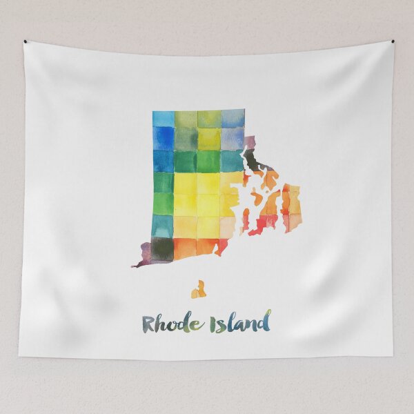 Item preview, Rhode Island Watercolor Map Painting designed and sold by InkistPrints.
