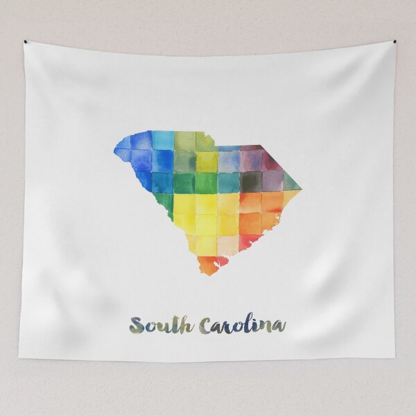 Item preview, South Carolina Watercolor Map Painting designed and sold by InkistPrints.