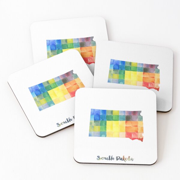 Item preview, South Dakota Watercolor Map Painting designed and sold by InkistPrints.