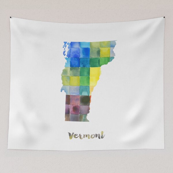 Item preview, Vermont Watercolor Map Painting designed and sold by InkistPrints.