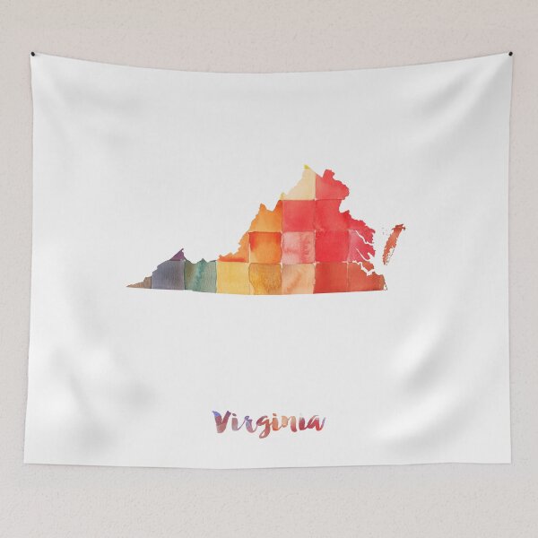 Item preview, Virginia Watercolor Map Painting designed and sold by InkistPrints.