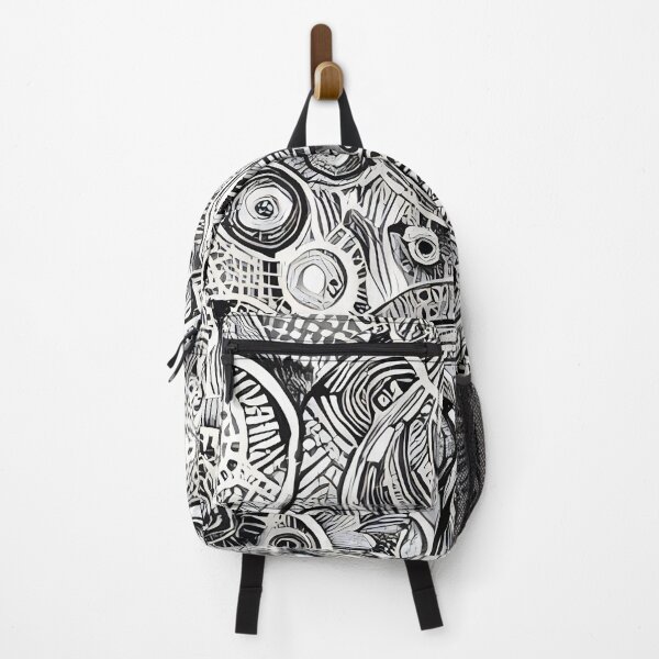 Item preview, Pupojiso Tajujoso M - Abstract psychedelic black and white painting designed and sold by thecocotouchart.