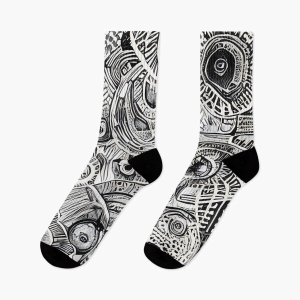 Item preview, Pupojiso Tajujoso M - Abstract psychedelic black and white painting designed and sold by thecocotouchart.