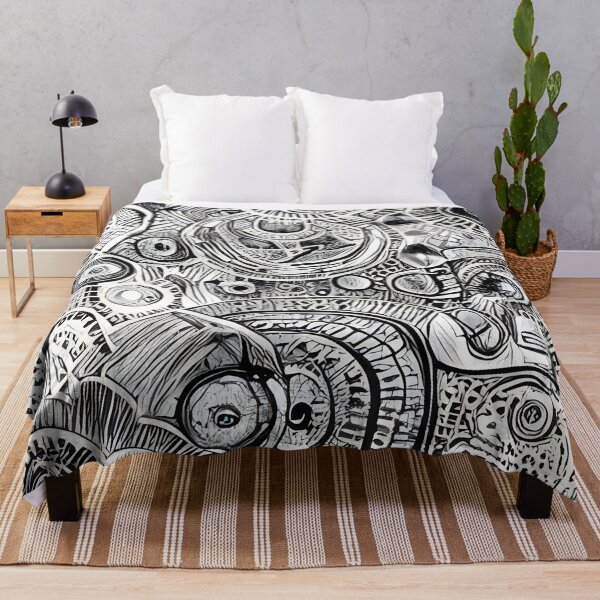 Item preview, Pupojiso Tajujoso M - Abstract psychedelic black and white painting designed and sold by thecocotouchart.