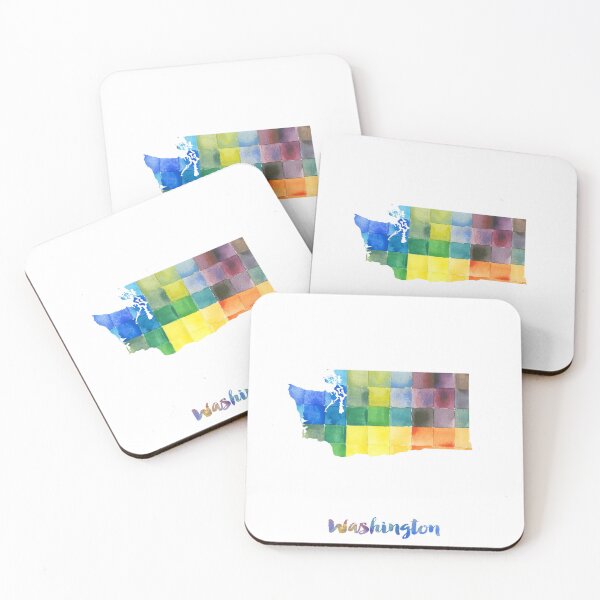 Item preview, Washington Watercolor Map Painting designed and sold by InkistPrints.