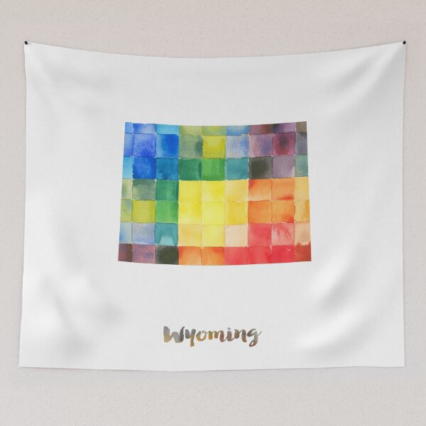 Item preview, Wyoming Watercolor Map Painting designed and sold by InkistPrints.