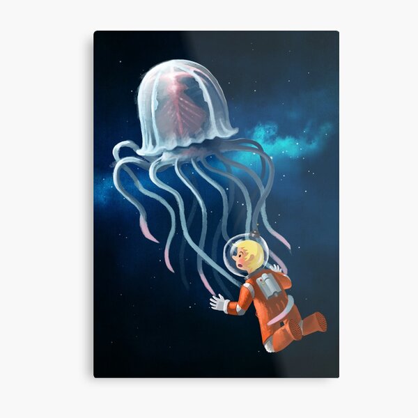 Space Jellyfish Metal Print