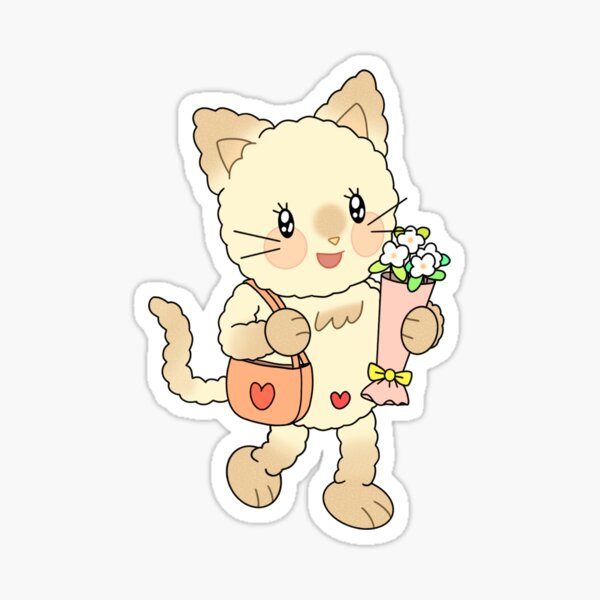 Fluffie holding flower Sticker