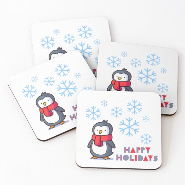 Item preview, Penguin with scarf - Happy Holidays - Feliz Fiestas designed and sold by MoshisooPrint.