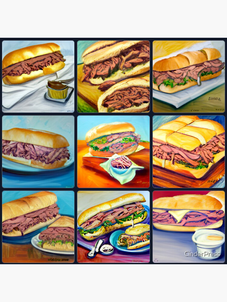 "French Dip art" Sticker for Sale by CinderPress Redbubble