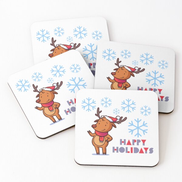 Item preview, Reindeer dressed as Santa Claus - Happy Holidays - Happy Holidays designed and sold by MoshisooPrint.