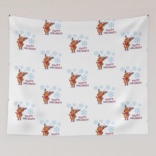 Item preview, Reindeer dressed as Santa Claus - Happy Holidays - Happy Holidays designed and sold by MoshisooPrint.