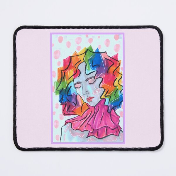 Item preview, Colorful Clown Girl Rainbow Hair designed and sold by Harold-Inks.