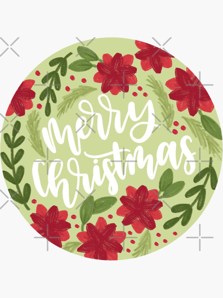 “Merry Christmas Circle” Sticker by JordynAlison | Redbubble