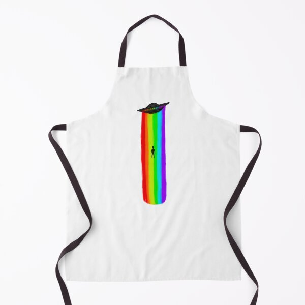 Item preview, Alien abducting a human in rainbow by ufo spacecraft flying designed and sold by Sorbelloart.