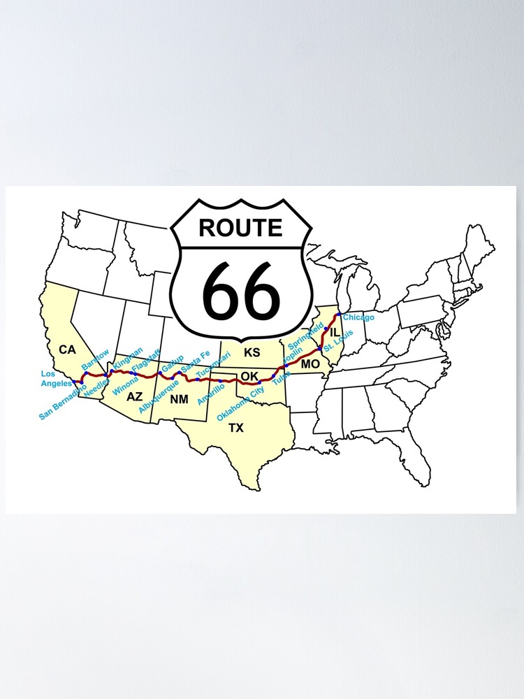 Thumbnail 1 of 3, Poster, Route 66 designed and sold by fotokatt.