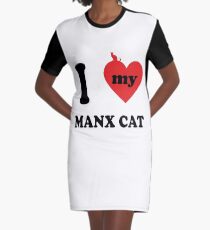 i love fat cats MANX CAT Graphic T-Shirt Dress
