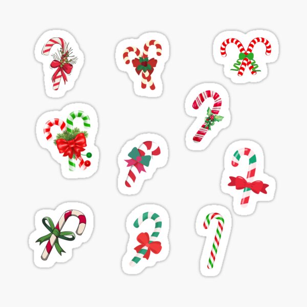 Vintage Candy Cane Christmas Sticker Pack Retro Christmas Stickers Vintage  Christmas Decorations Stocking Stuffers Gift Stickers. 