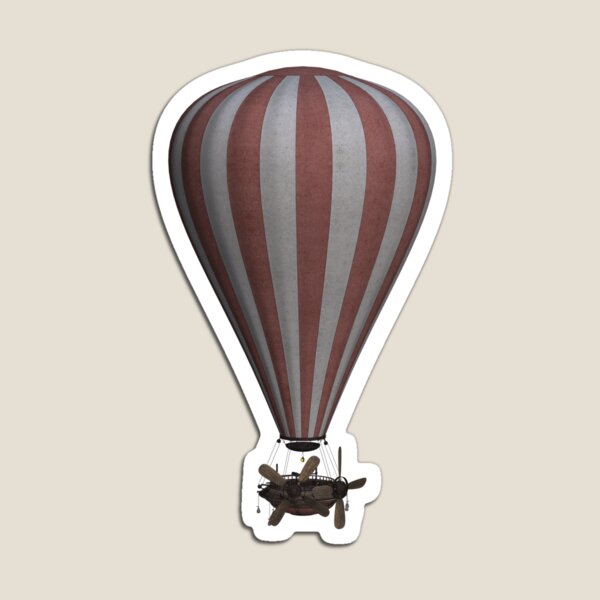 Steampunk Hot Air Balloon Airship Print Magnet
