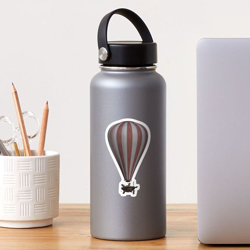 Steampunk Hot Air Balloon Airship Print Sticker