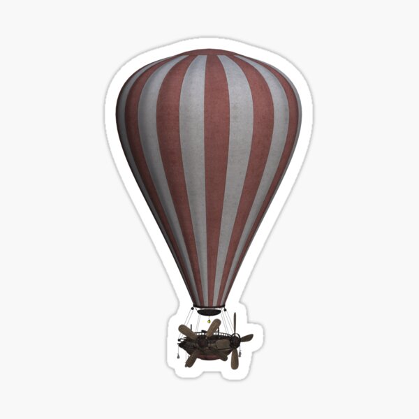 Steampunk Hot Air Balloon Airship Print Sticker