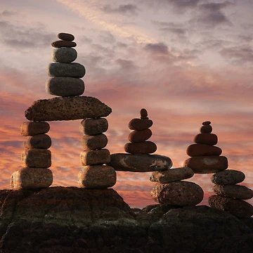Artwork thumbnail, Stone Stack At Sunset by rawshutterbug