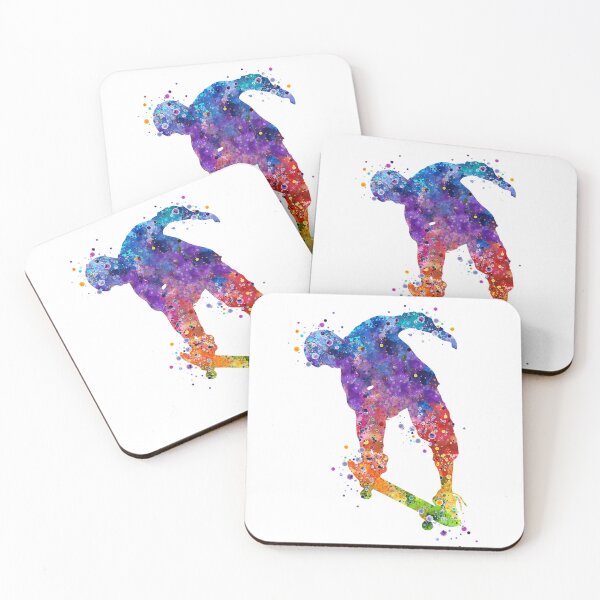 Item preview, Skater Boy Nose Grab Trick Watercolor Silhouette designed and sold by LotusGifts.
