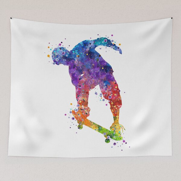 Item preview, Skater Boy Nose Grab Trick Watercolor Silhouette designed and sold by LotusGifts.
