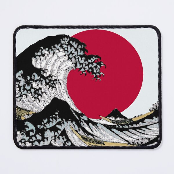 Item preview, Great Wave Dark Art with Red Sun designed and sold by werewolftogo.