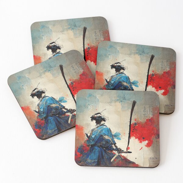 Item preview, Traditional Japanese Art Samurai Warrior with Katana in Hand designed and sold by Valro.