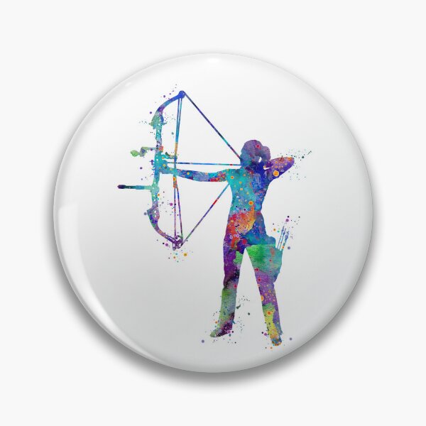 Artikelvorschau, Bogenschießen Mädchen Aquarell Sport Silhouette entworfen und verkauft von LotusGifts.
