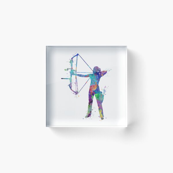 Item preview, Archery Girl Watercolor Sport Silhouette designed and sold by LotusGifts.