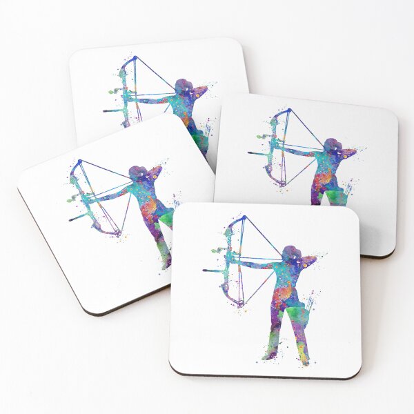 Item preview, Archery Girl Watercolor Sport Silhouette designed and sold by LotusGifts.