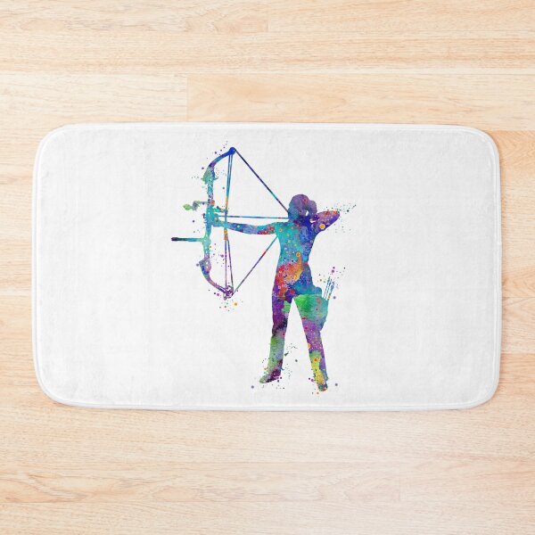 Item preview, Archery Girl Watercolor Sport Silhouette designed and sold by LotusGifts.