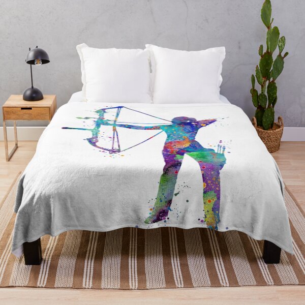 Item preview, Archery Girl Watercolor Sport Silhouette designed and sold by LotusGifts.