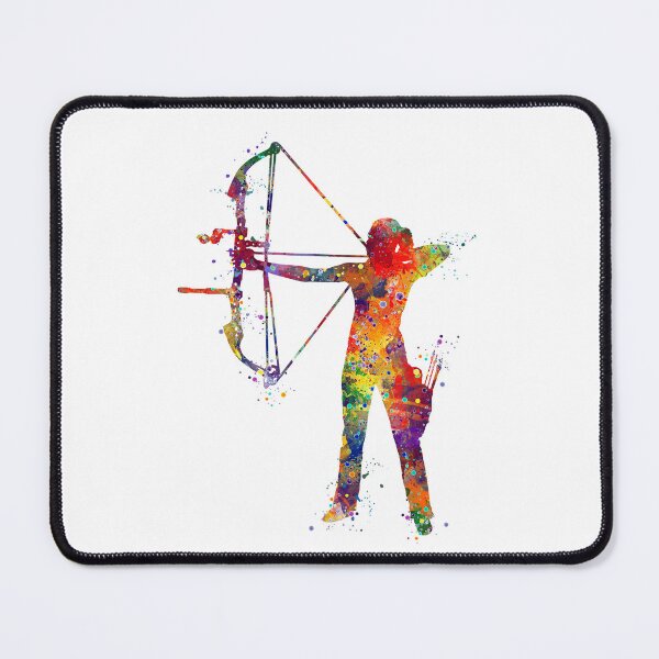 Item preview, Girl Archer Watercolor Sport Silhouette designed and sold by LotusGifts.