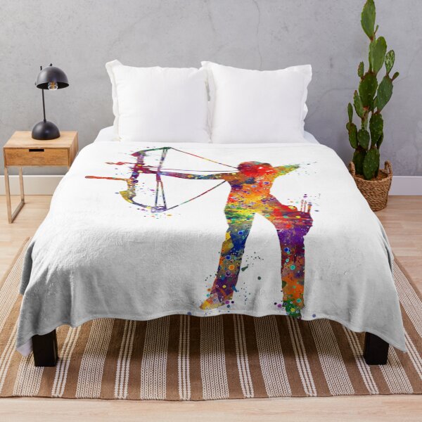 Item preview, Girl Archer Watercolor Sport Silhouette designed and sold by LotusGifts.