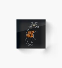 Black Cat Spirit Animal Happy Halloween Party Acrylic Block